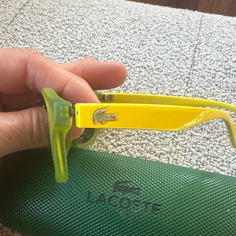 Lacoste Yellow and Green KIDS Sunglasses with Case